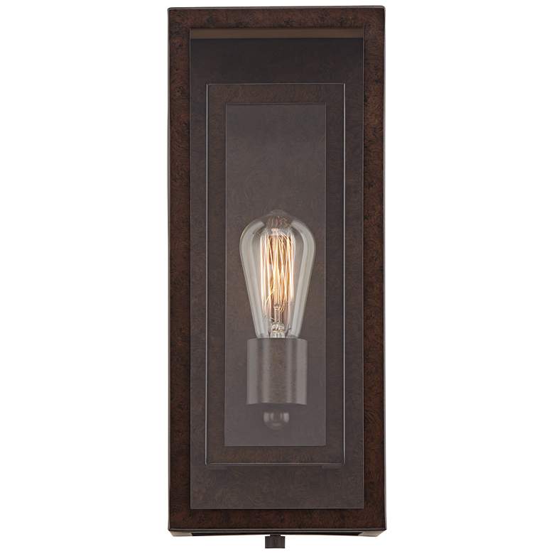 Image 5 Possini Euro Double Box 15 1/2" High Glass and Bronze Wall Sconce more views