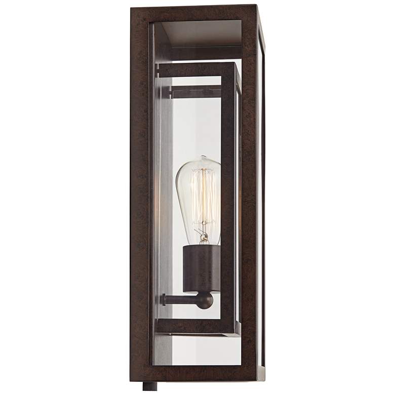 Image 7 Possini Euro Double Box 15 1/2 inch High Glass and Bronze Wall Sconce more views