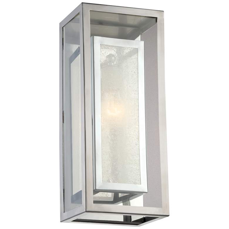Image 1 Possini Euro Double Box 15 1/2" High Modern Chrome Wall Sconce