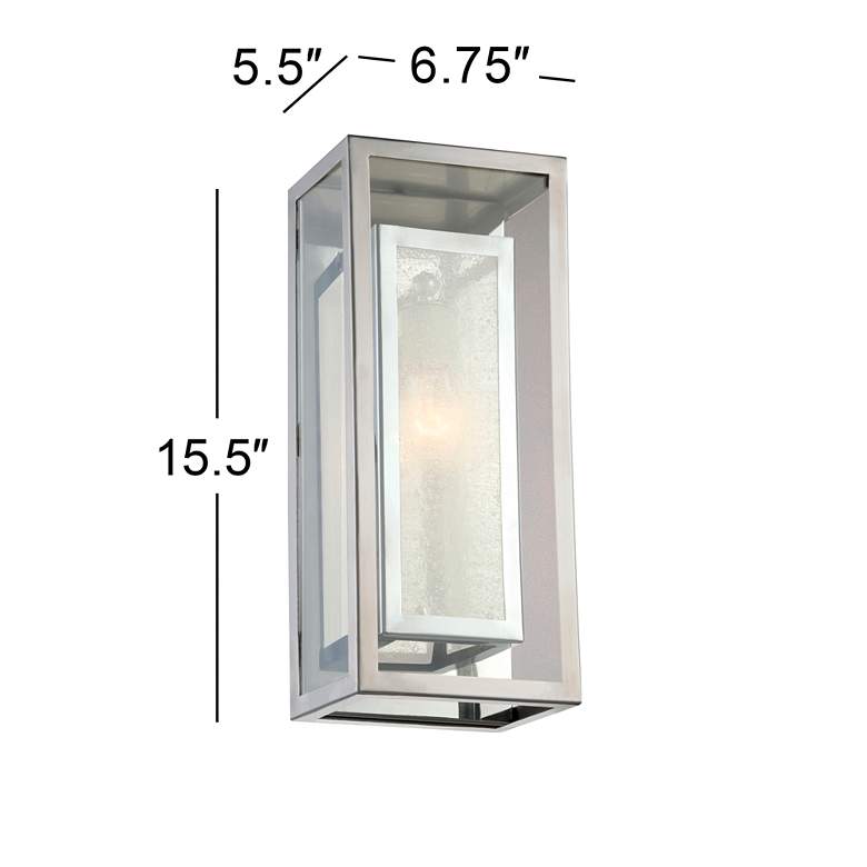 Image 6 Possini Euro Double Box 15 1/2" High Modern Chrome Wall Sconce more views