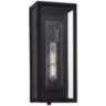 Possini Euro Double Box 16 1/4" Black and Glass Outdoor Wall Light