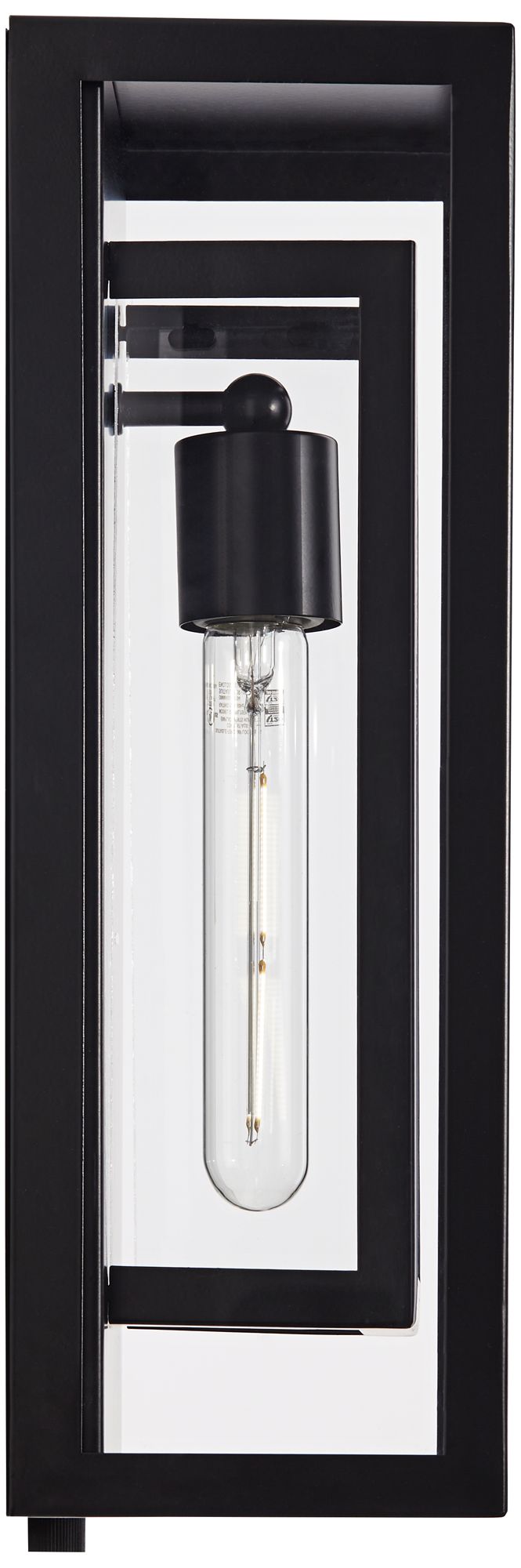 Possini Euro Double Box 16 1/4" Black and Glass Outdoor Wall Light