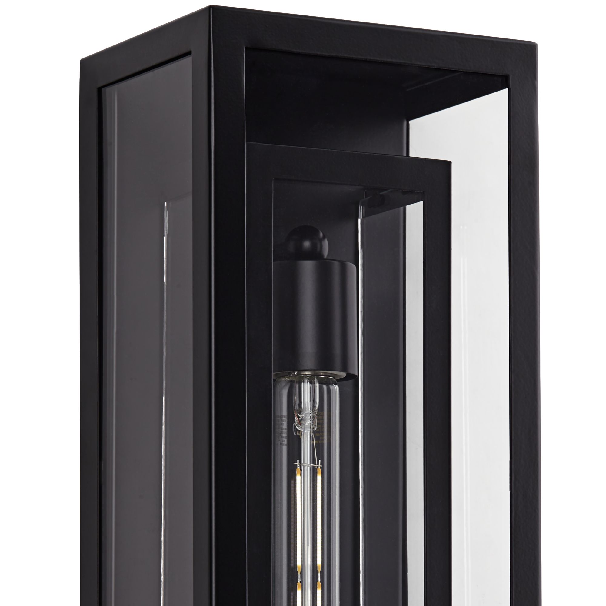 Image 2 Possini Euro Double Box 16 1/4" Black Outdoor Wall Light Set of 2 more views