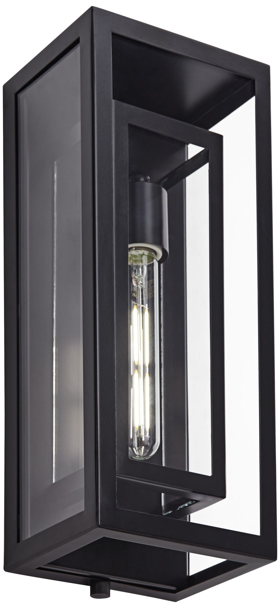 Image 6 Possini Euro Double Box 16 1/4" Black Outdoor Wall Light Set of 2 more views