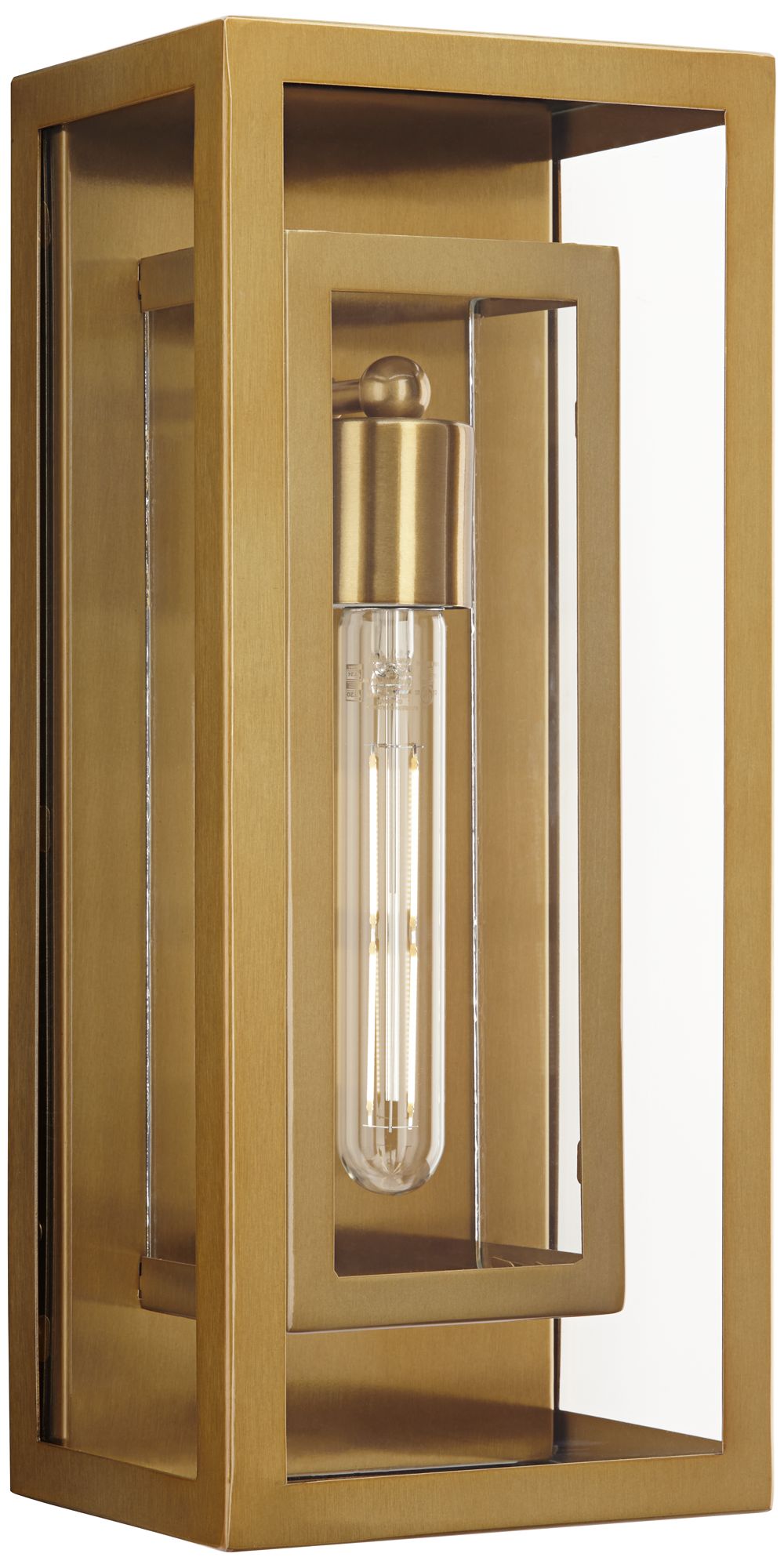 Possini Euro Double Box 16 1/4" High Warm Antique Brass Wall Sconce