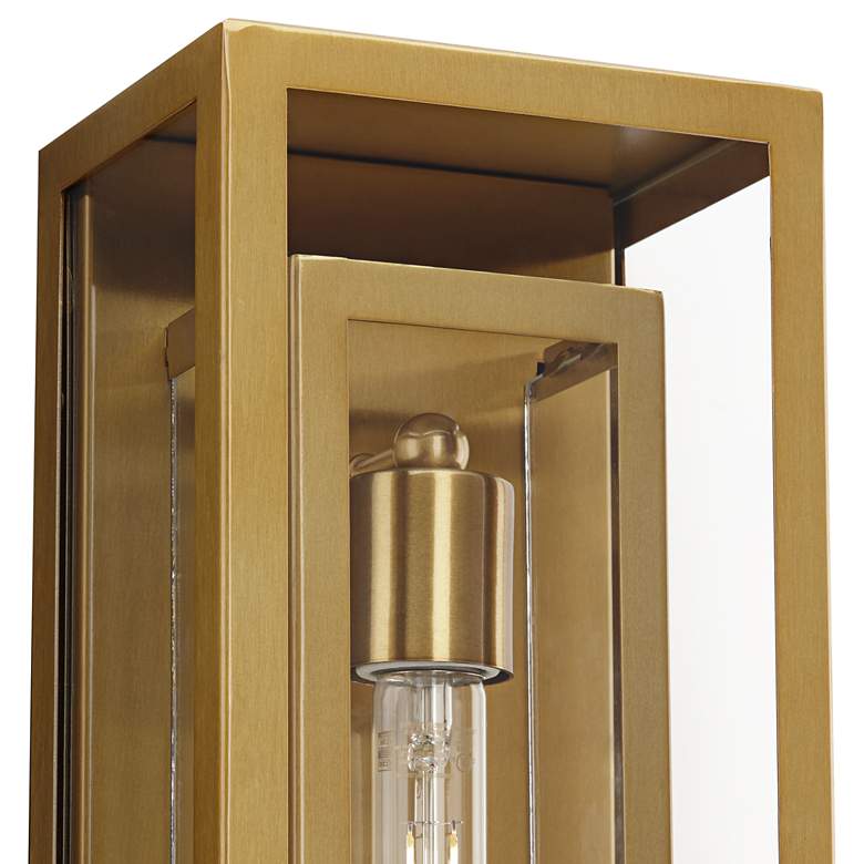 Image 3 Possini Euro Double Box 16 1/4" Warm Antique Brass Outdoor Wall Light more views