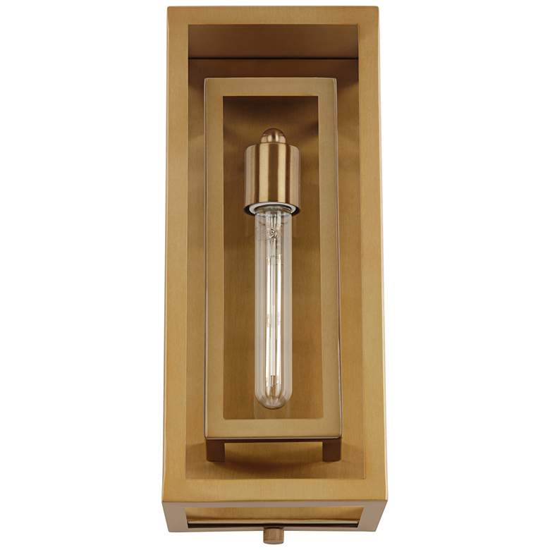 Image 4 Possini Euro Double Box 16 1/4" Warm Antique Brass Outdoor Wall Light more views