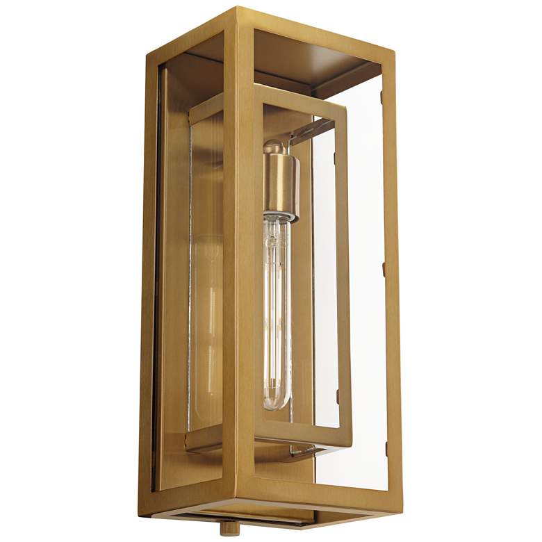 Image 5 Possini Euro Double Box 16 1/4" Warm Antique Brass Outdoor Wall Light more views