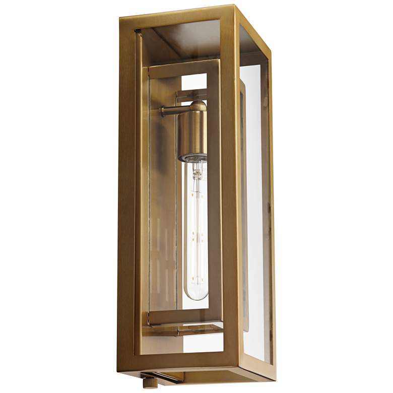 Image 6 Possini Euro Double Box 16 1/4" Warm Antique Brass Outdoor Wall Light more views
