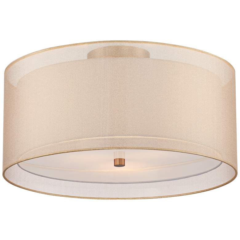 Image 2 Possini Euro Double Drum 18" Wide Champagne Ceiling Light