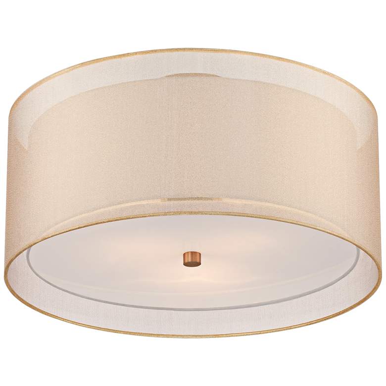 Image 7 Possini Euro Double Drum 18 inch Wide Champagne Ceiling Light more views