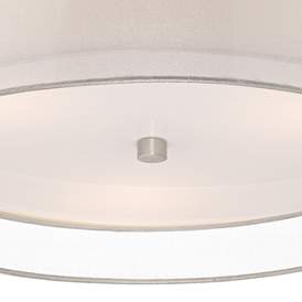 Image3 of Possini Euro Double Drum 18" Wide Modern White Ceiling Light more views