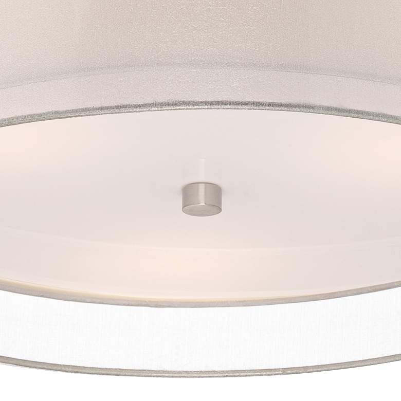 Image 3 Possini Euro Double Drum 18" Wide Modern White Ceiling Light more views