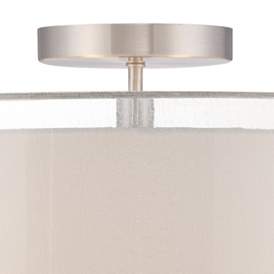 Image4 of Possini Euro Double Drum 18" Wide Modern White Ceiling Light more views