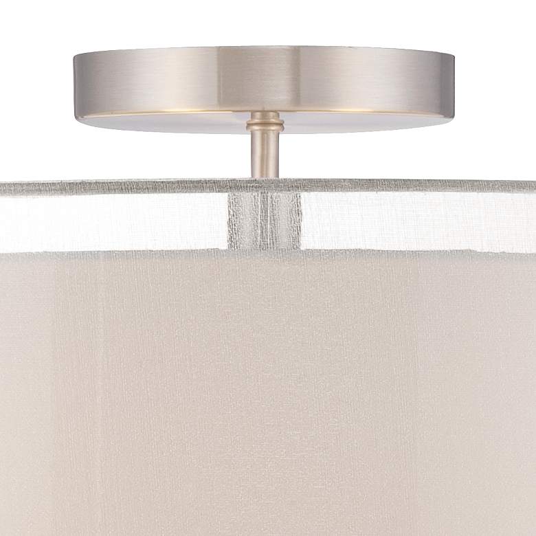 Image 4 Possini Euro Double Drum 18" Wide Modern White Ceiling Light more views