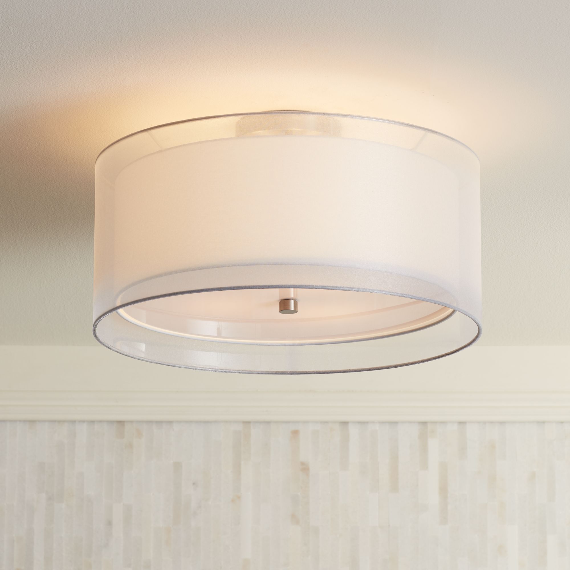 silver flush mount light