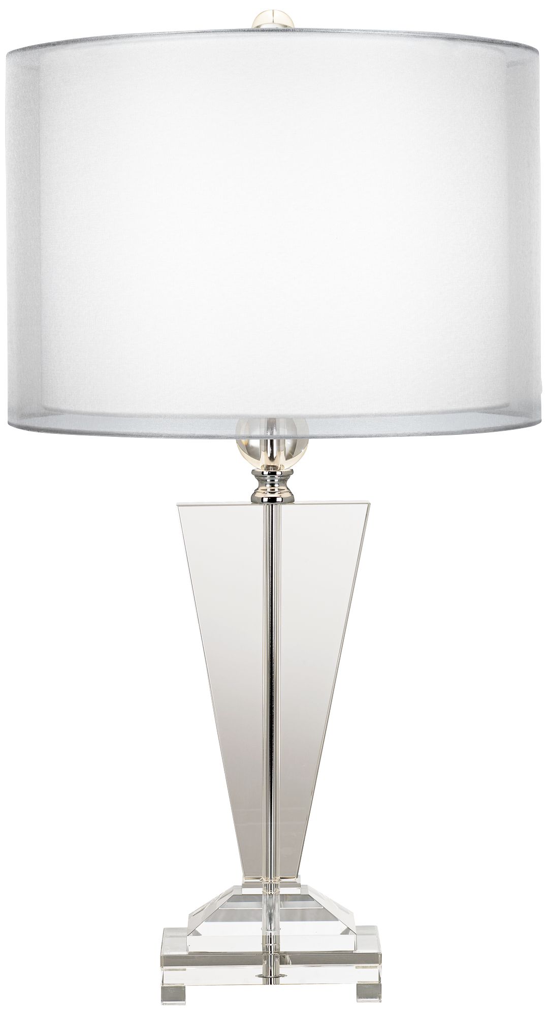 Image 2 Possini Euro Double Sheer Silver Crystal Trophy Table Lamp