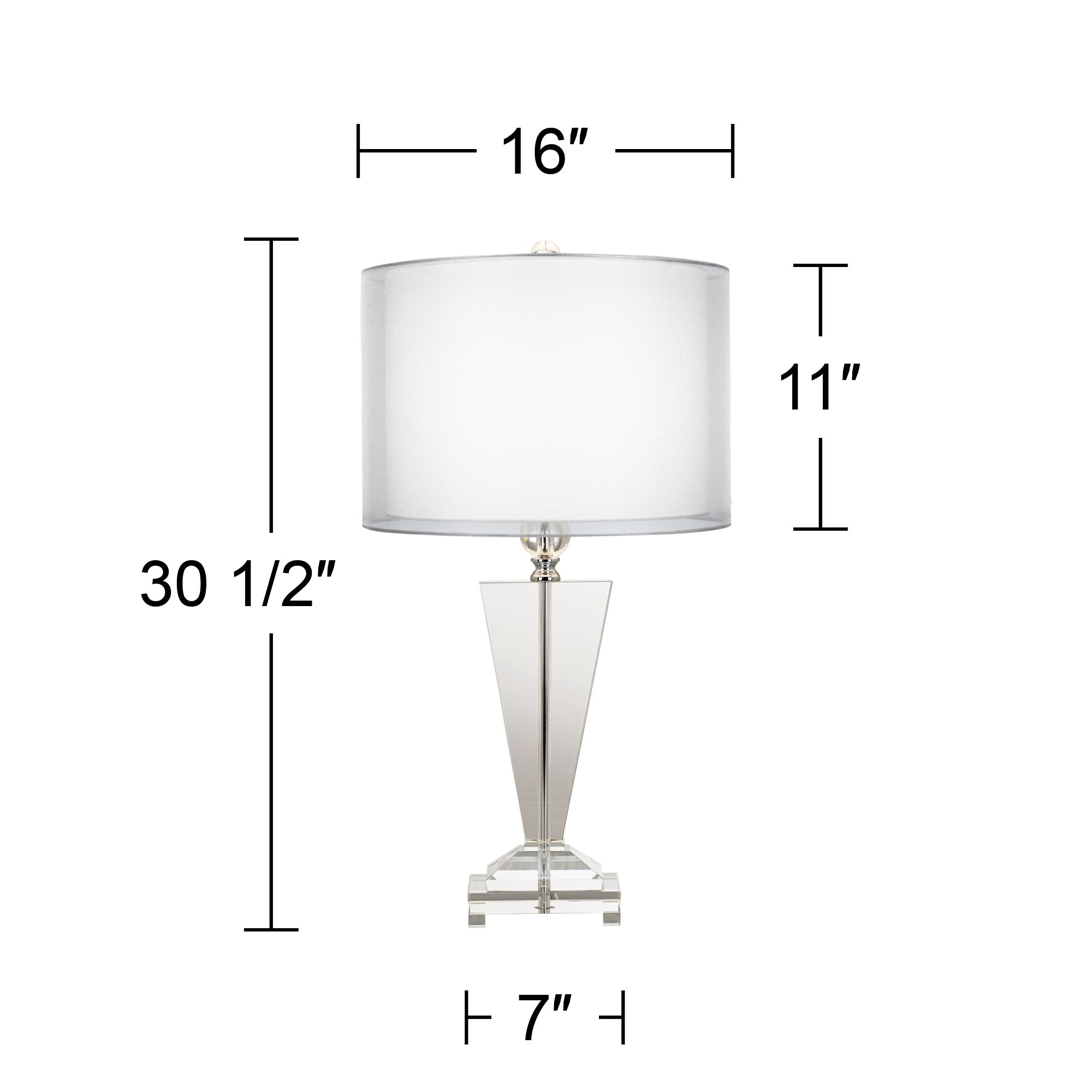 Image 4 Possini Euro Double Sheer Silver Crystal Trophy Table Lamp more views