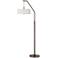 Possini Euro Downbridge 71 1/2" Bronze and Cream Modern Arc Floor Lamp