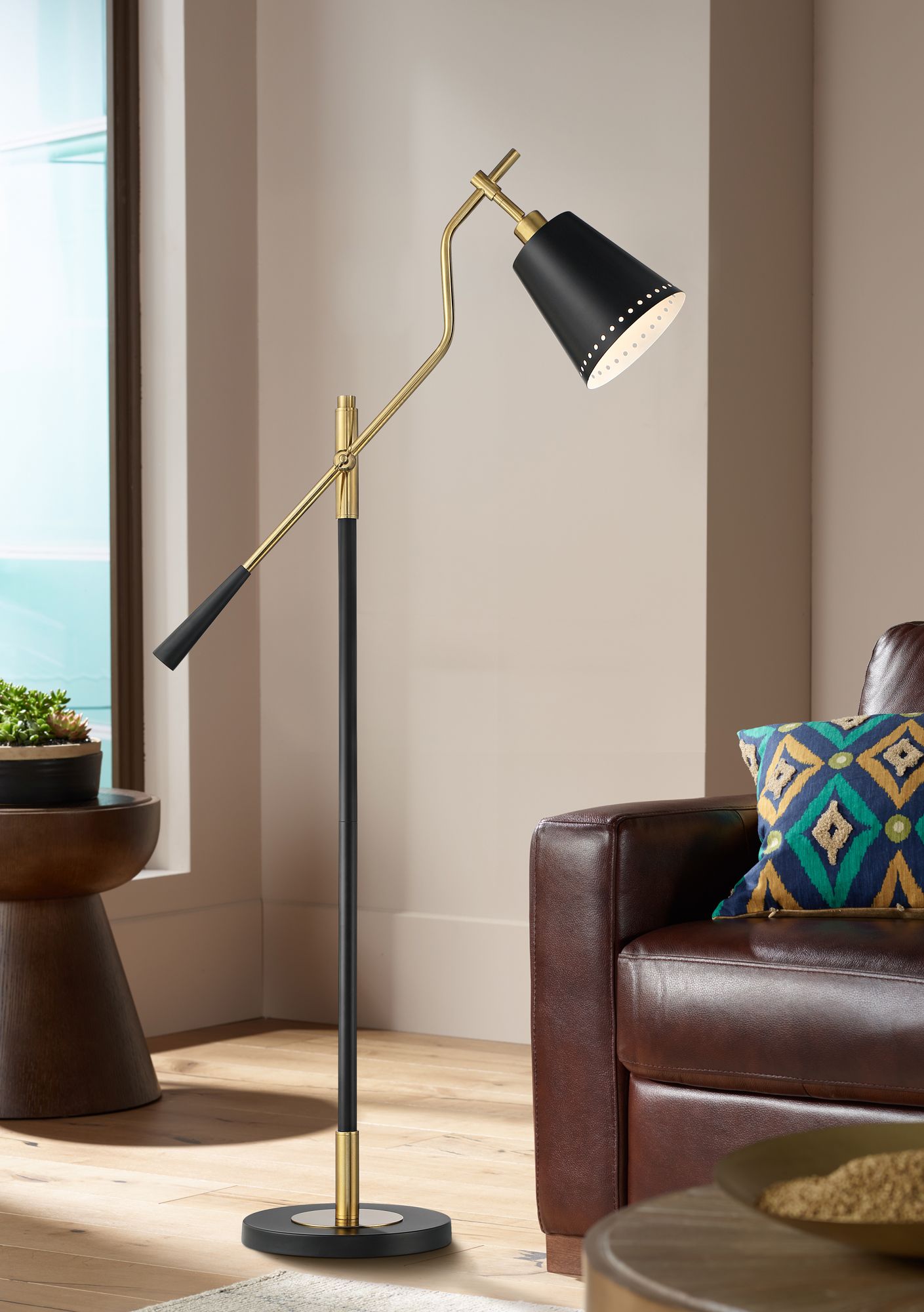 gold pharmacy floor lamp