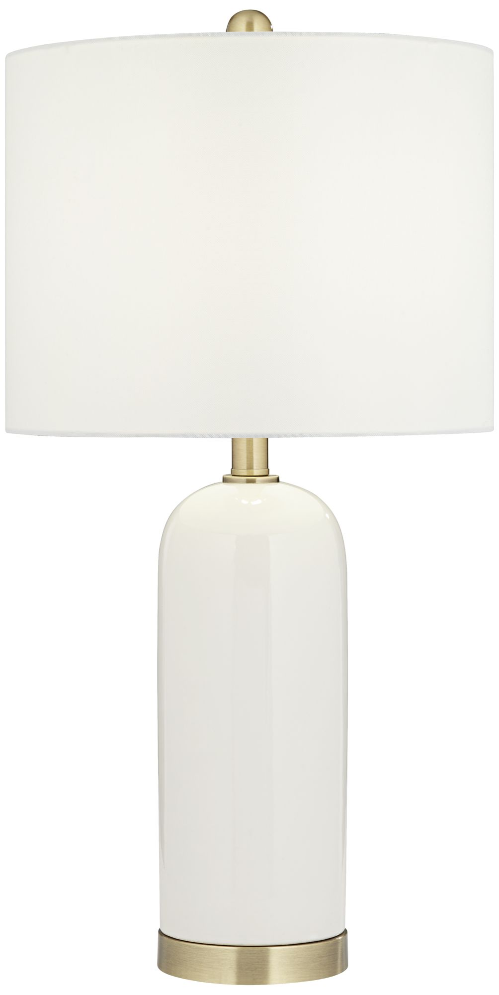 Image 3 Possini Euro Draper 26" Gold and White Modern Ceramic Table Lamp