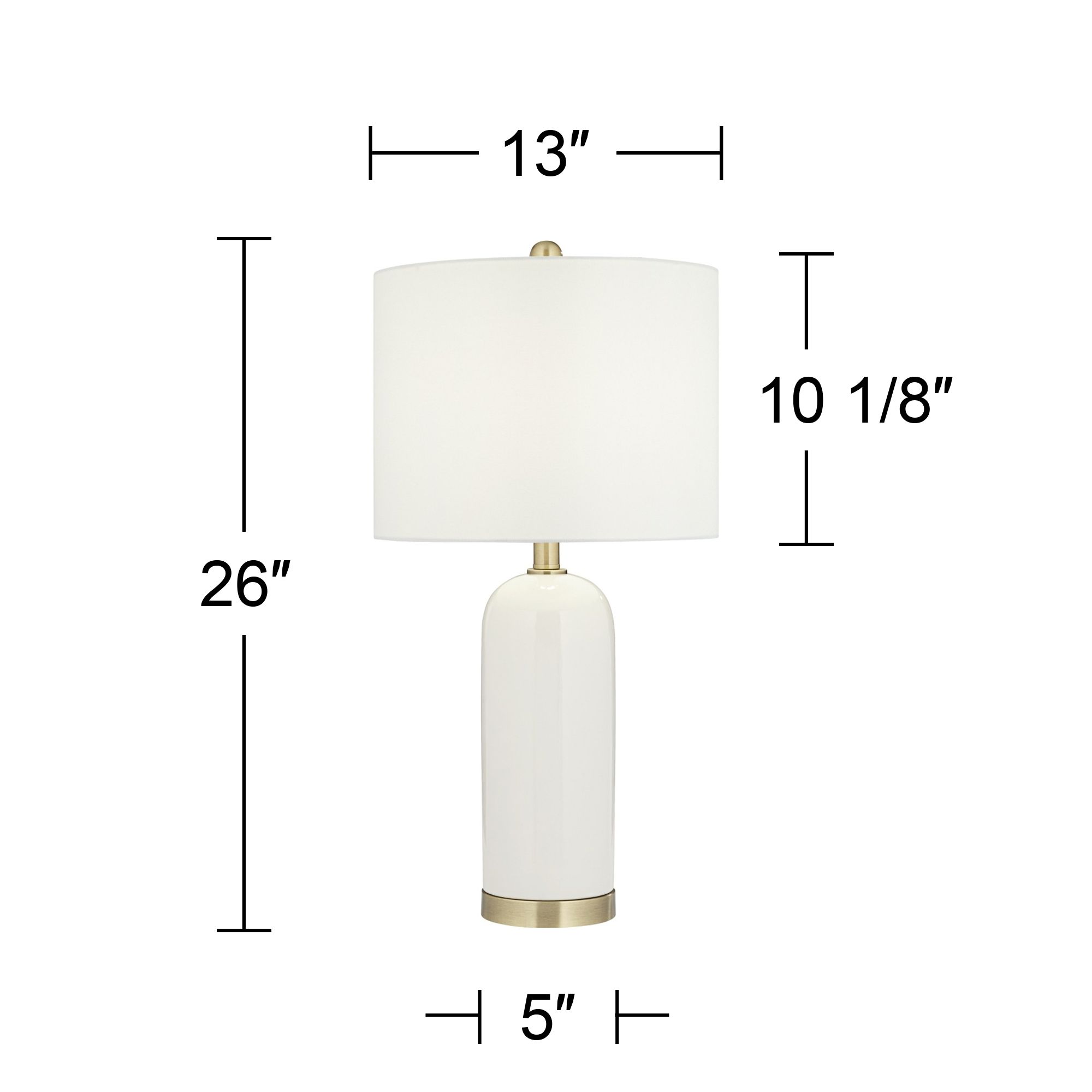 Possini Euro Draper 26" Gold and White Modern Ceramic Table Lamp in scene