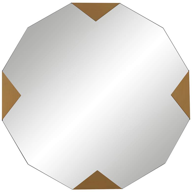 Image 3 Possini Euro Drayden 31" x 31" Golden Triangles Wall Mirror