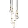 3_Possini Euro Droplet 19" Gold and Droplet Glass Multi-Light Pendant
