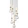 Possini Euro Droplet 19" Gold and Droplet Glass Multi-Light Pendant