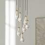 2_Possini Euro Droplet 19" Gold and Droplet Glass Multi-Light Pendant