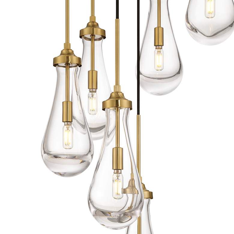 Image 4 Possini Euro Droplet 19" Gold and Droplet Glass Multi-Light Pendant more views
