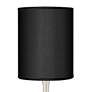 Possini Euro Droplet 23 1/2" Black Faux Silk Brushed Steel Table Lamp