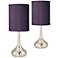 Possini Euro Droplet 23 1/2" Eggplant Purple Table Lamps Set of 2