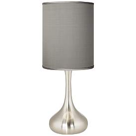 Image2 of Possini Euro Droplet 23 1/2" Gray and Brushed Nickel Modern Table Lamp