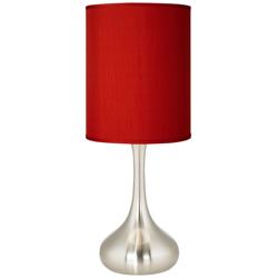 Possini Euro Droplet 23 1/2&quot; Red and Nickel Modern Table Lamp