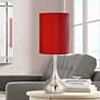 Possini Euro Droplet 23 1/2" Red and Nickel Modern Table Lamp