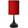 Possini Euro Droplet 23 1/2" Red Faux Silk Shade Black Table Lamp