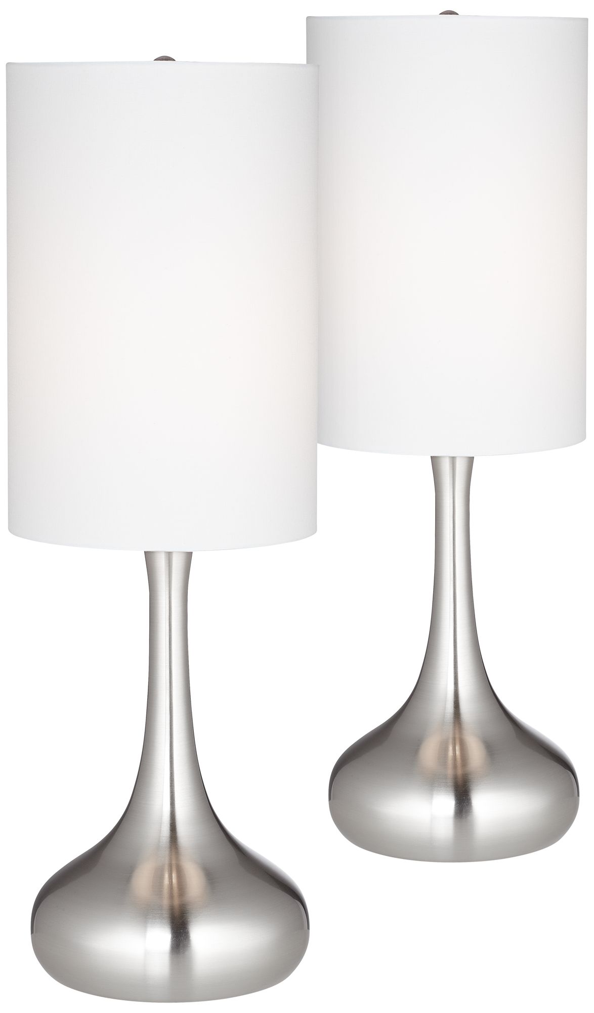 Possini Euro Droplet 24 1/2" Brushed Steel Modern Table Lamps Set of 2
