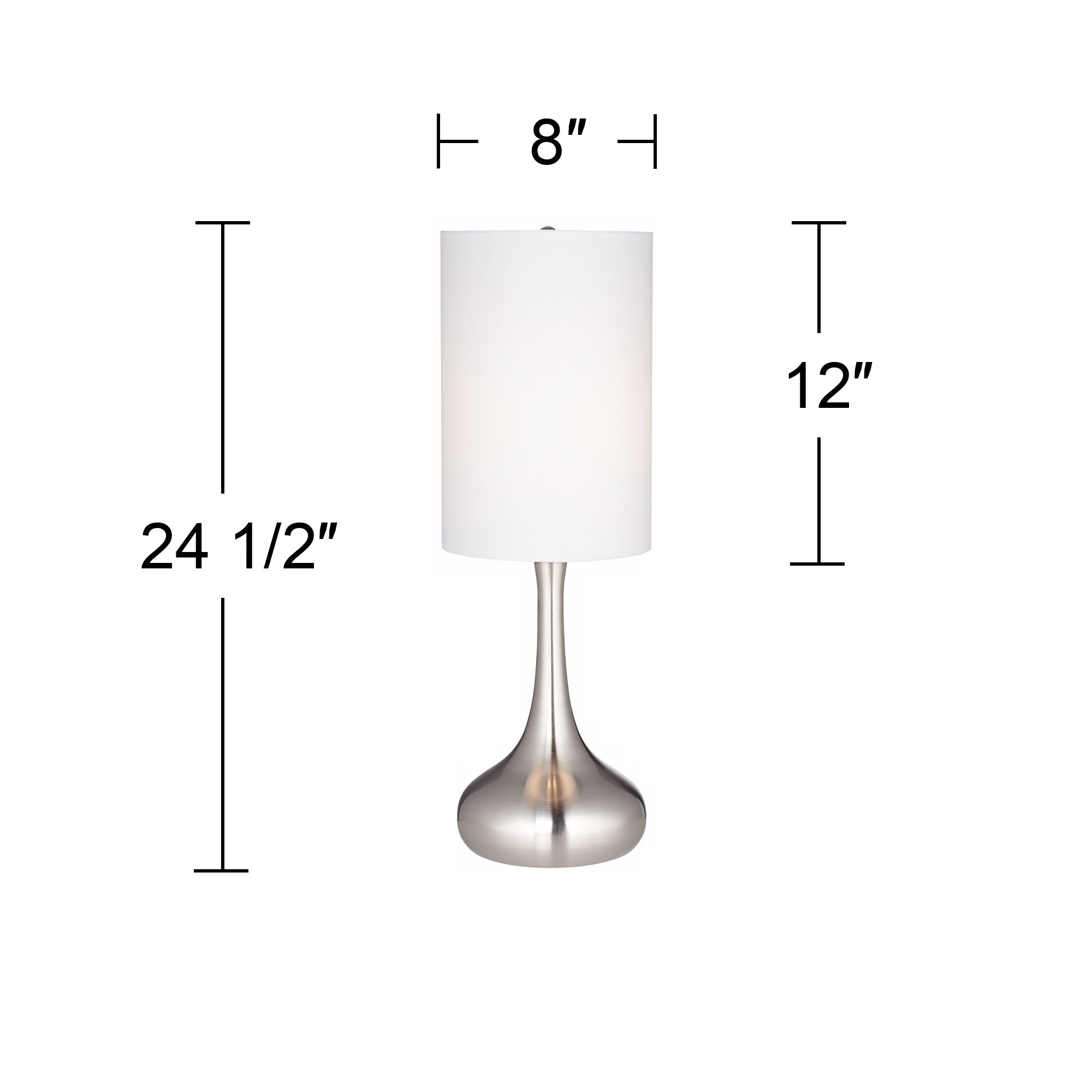 Image 6 Possini Euro Droplet 24 1/2" Brushed Steel Modern Table Lamps Set of 2 more views
