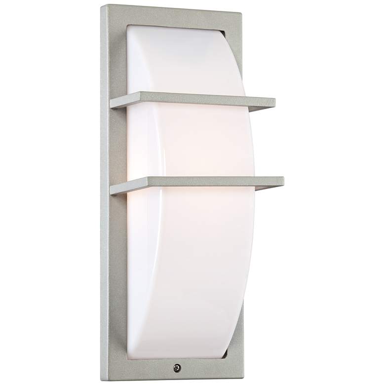 Image 1 Possini Euro Dualo 13 3/4 inch High Silver and Opal Modern Wall Sconce