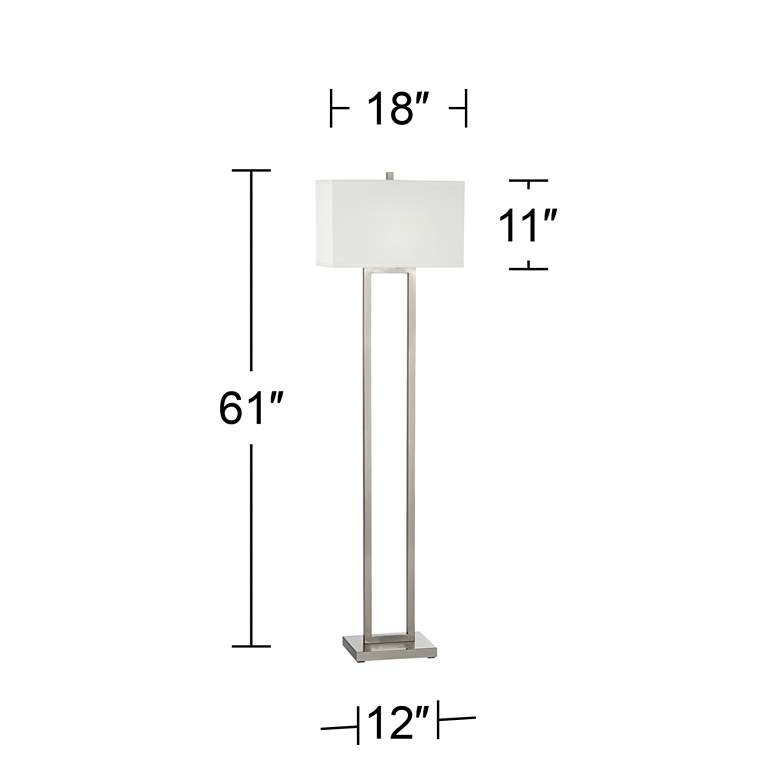 Image 5 Possini Euro Duarte 61" Modern Satin Nickel Open Column Floor Lamp more views