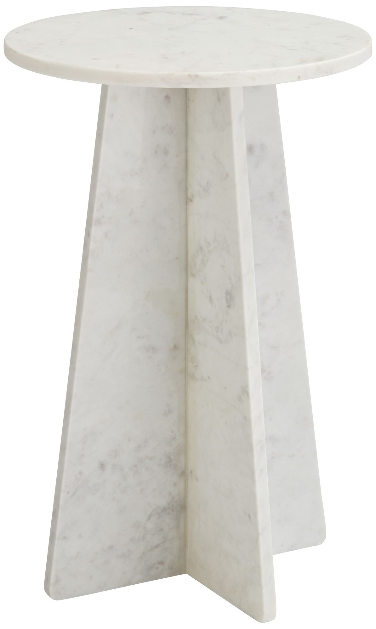 Image 3 Possini Euro Dulce 22" High White Marble Side Table