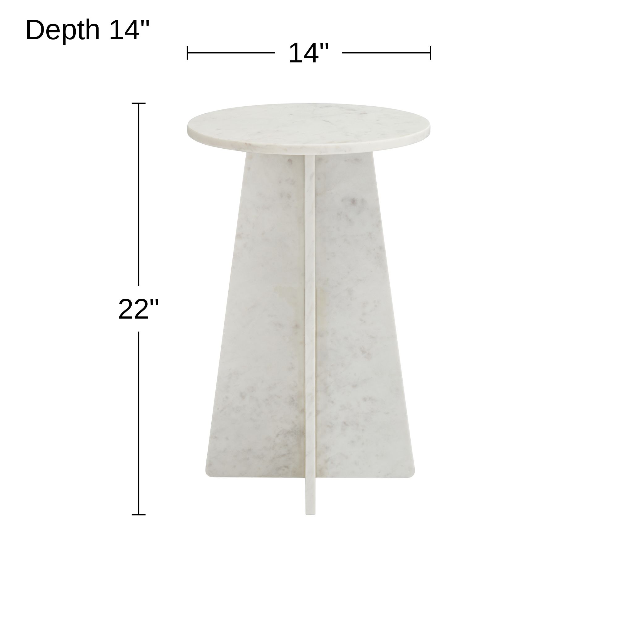 Possini Euro Dulce 22" High White Marble Side Table in scene