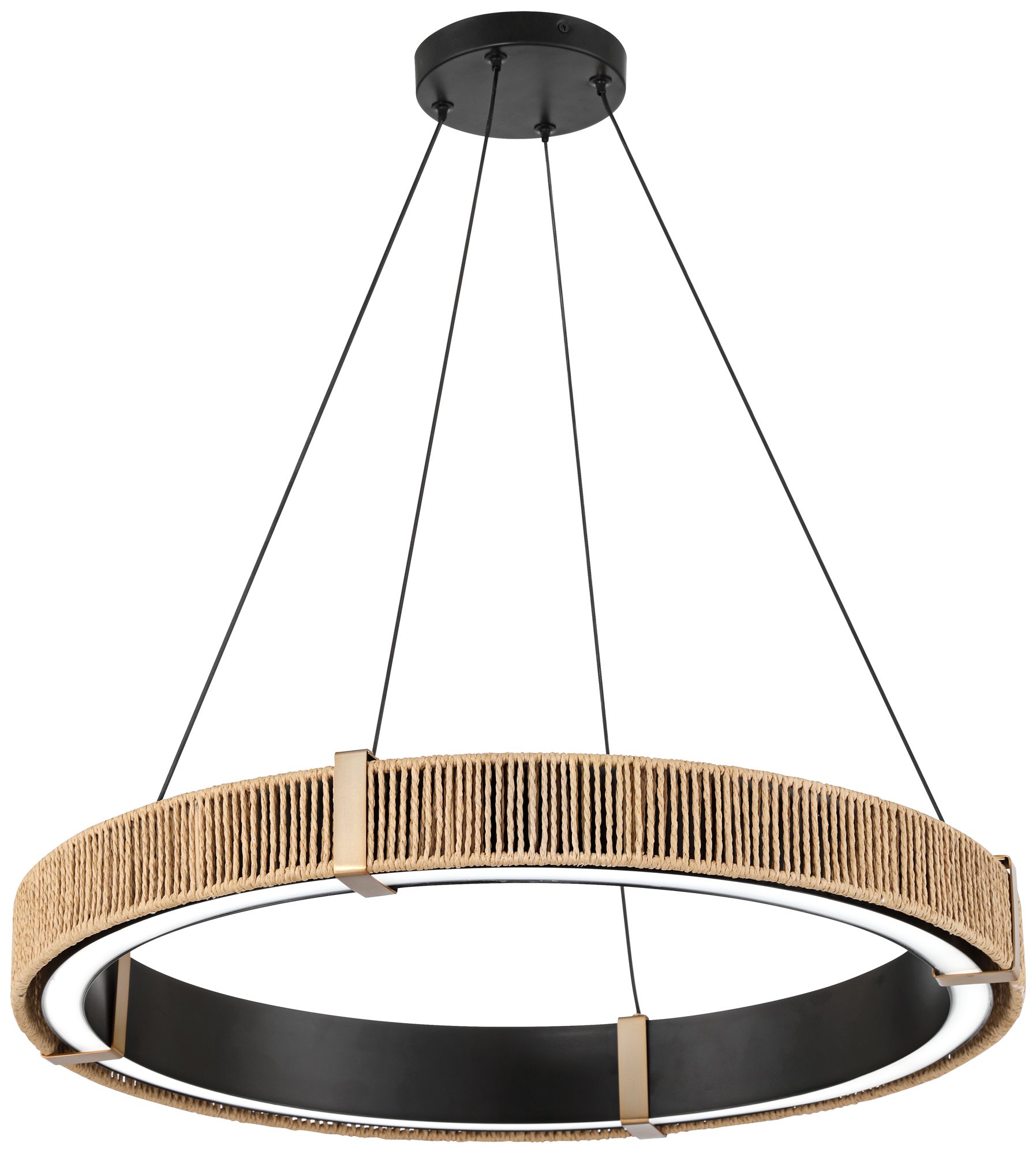 Possini Euro Dulce 25" Wide Natural Rope LED Coastal Pendant Light in scene
