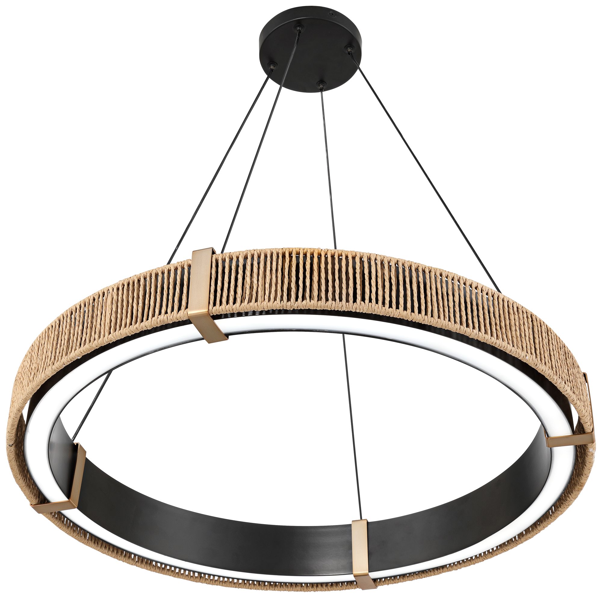 Possini Euro Dulce 25" Wide Natural Rope LED Coastal Pendant Light in scene