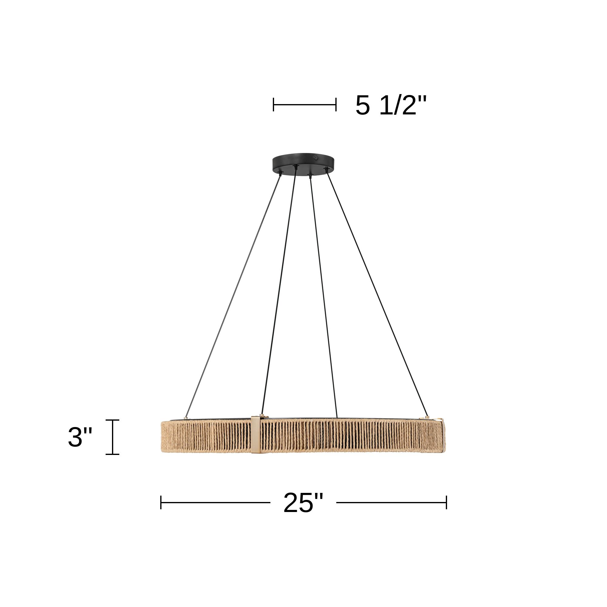 Possini Euro Dulce 25" Wide Natural Rope LED Coastal Pendant Light in scene