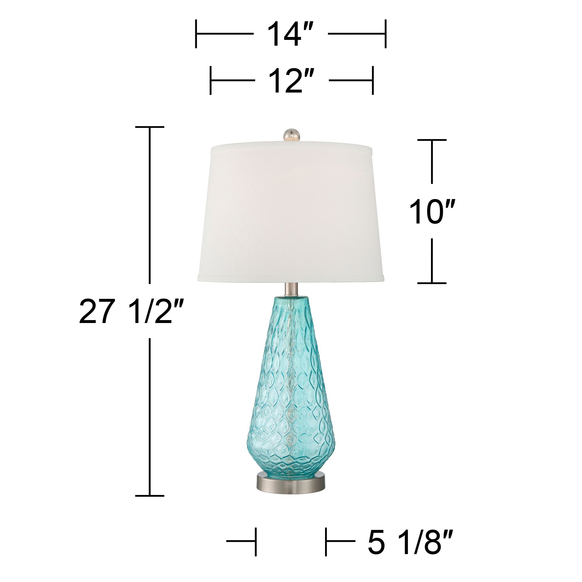 Possini Euro Dylan 27 1/2" Blue Glass Lamp Set of 2 with Smart Sockets
