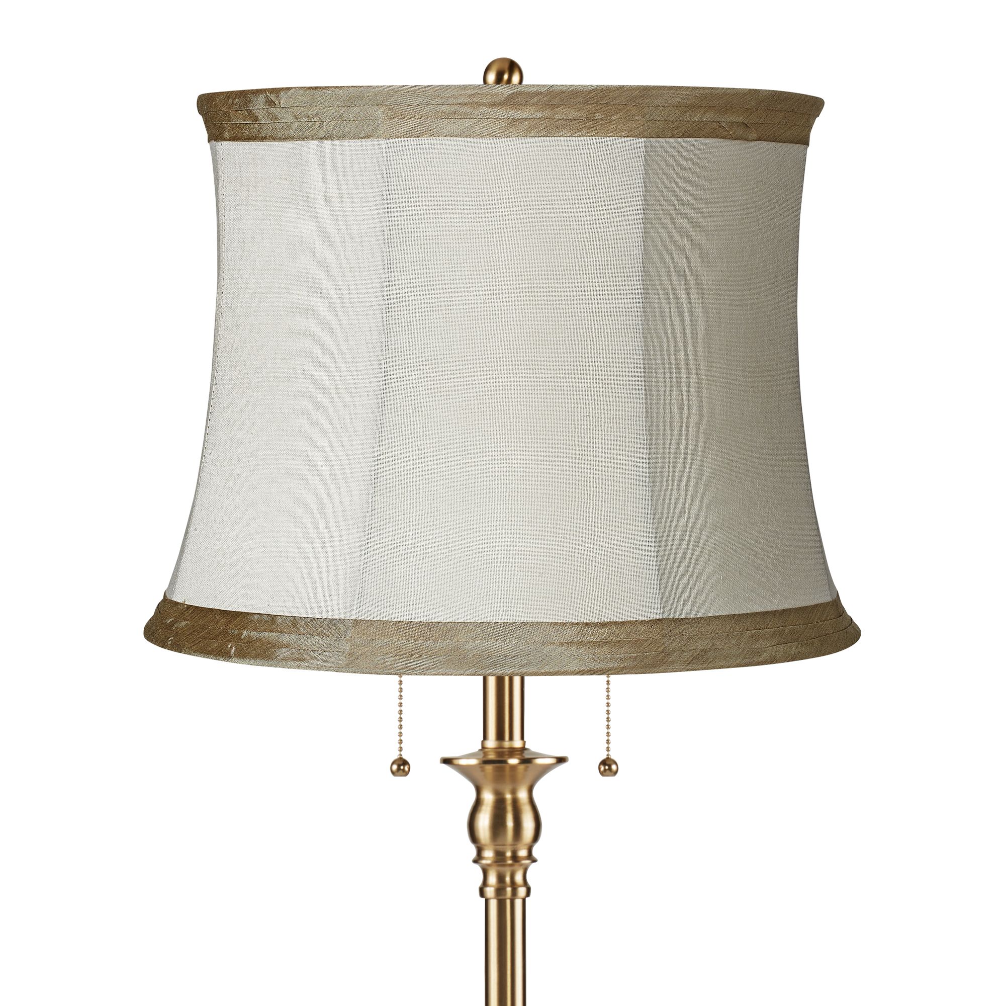 Image 2 Possini Euro Dyna 58" Antique Brass and Ivory Linen Shade Floor Lamp more views
