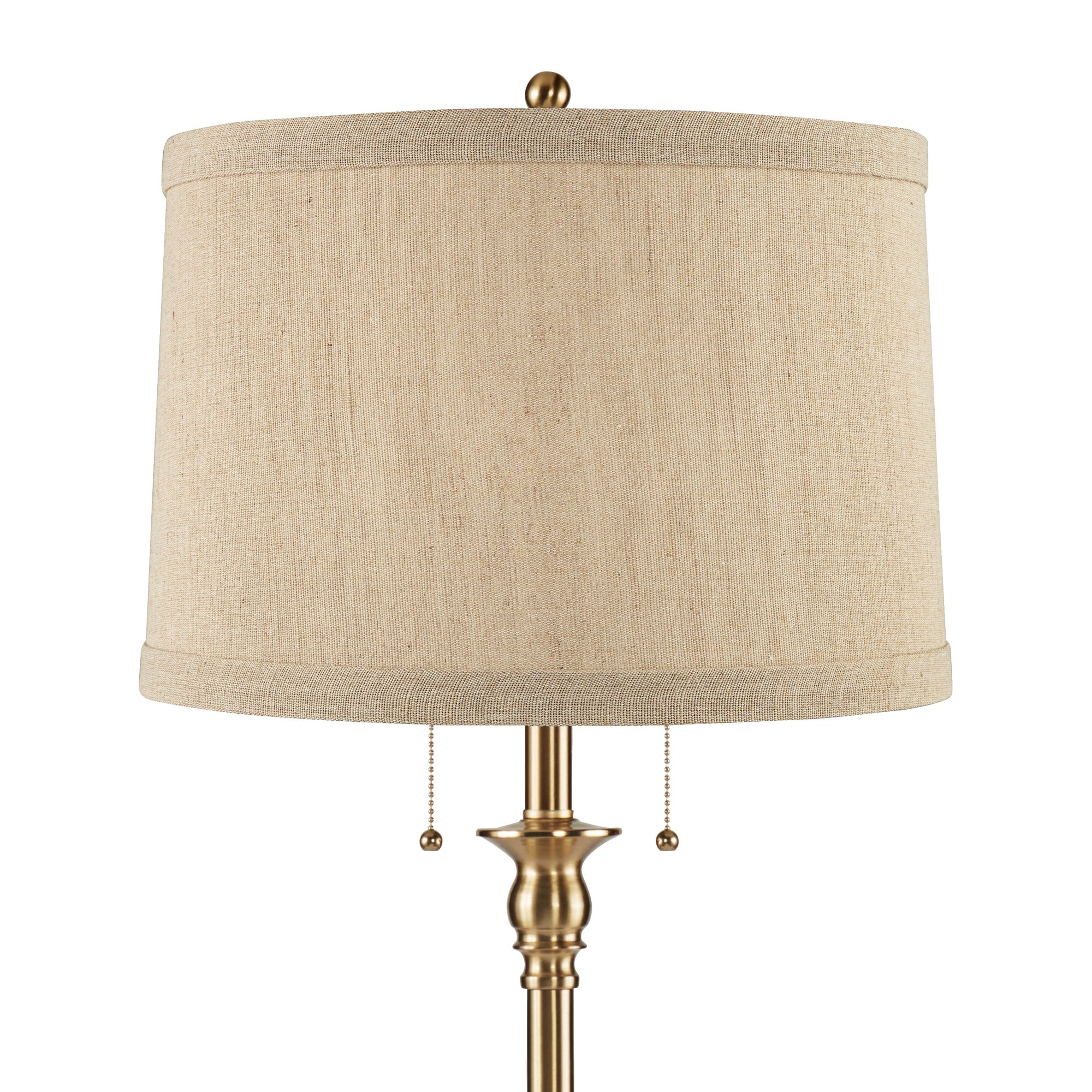 Image 2 Possini Euro Dyna 58" Antique Brass and Natural Linen Shade Floor Lamp more views