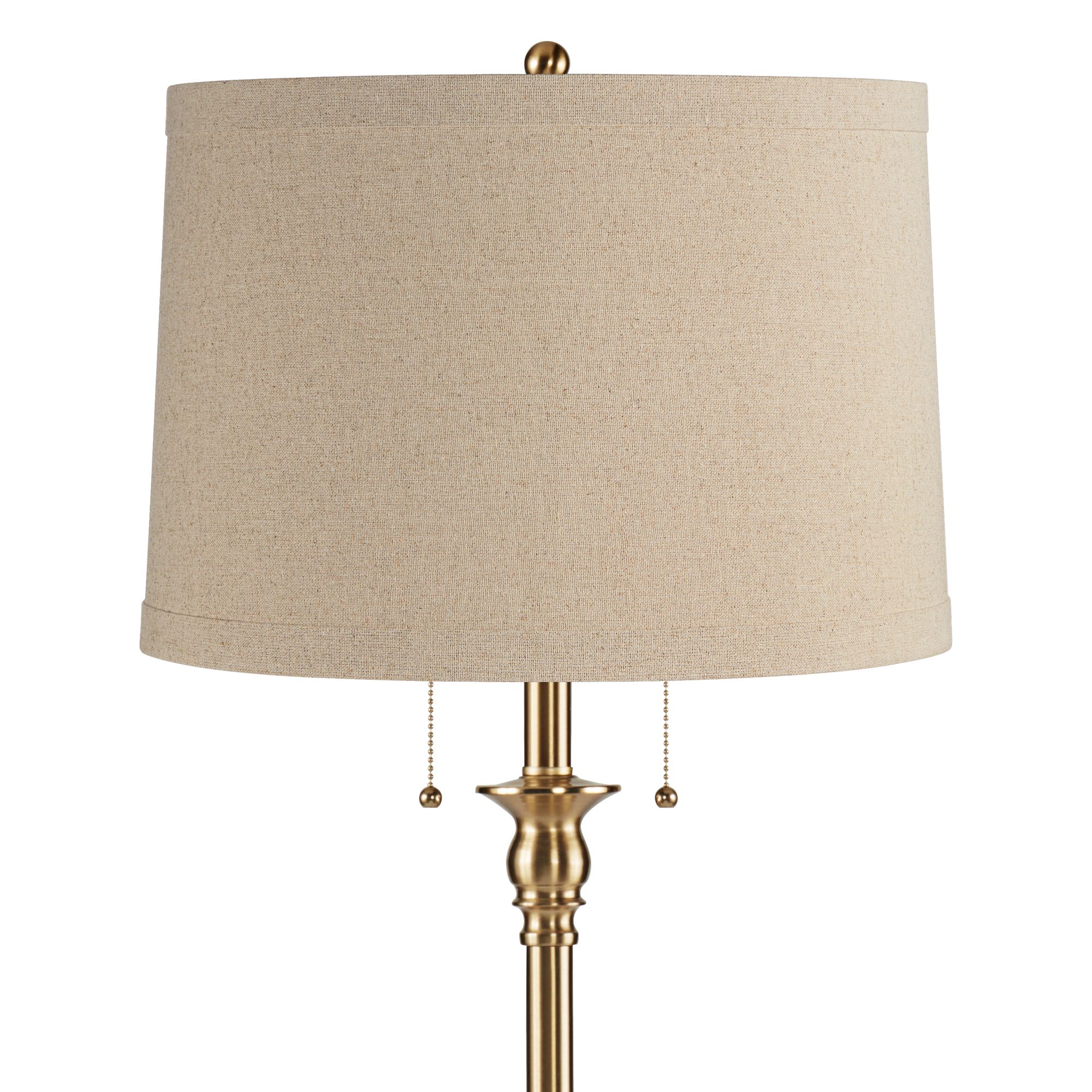 Image 2 Possini Euro Dyna 58" Antique Brass and Taupe Linen Shade Floor Lamp more views